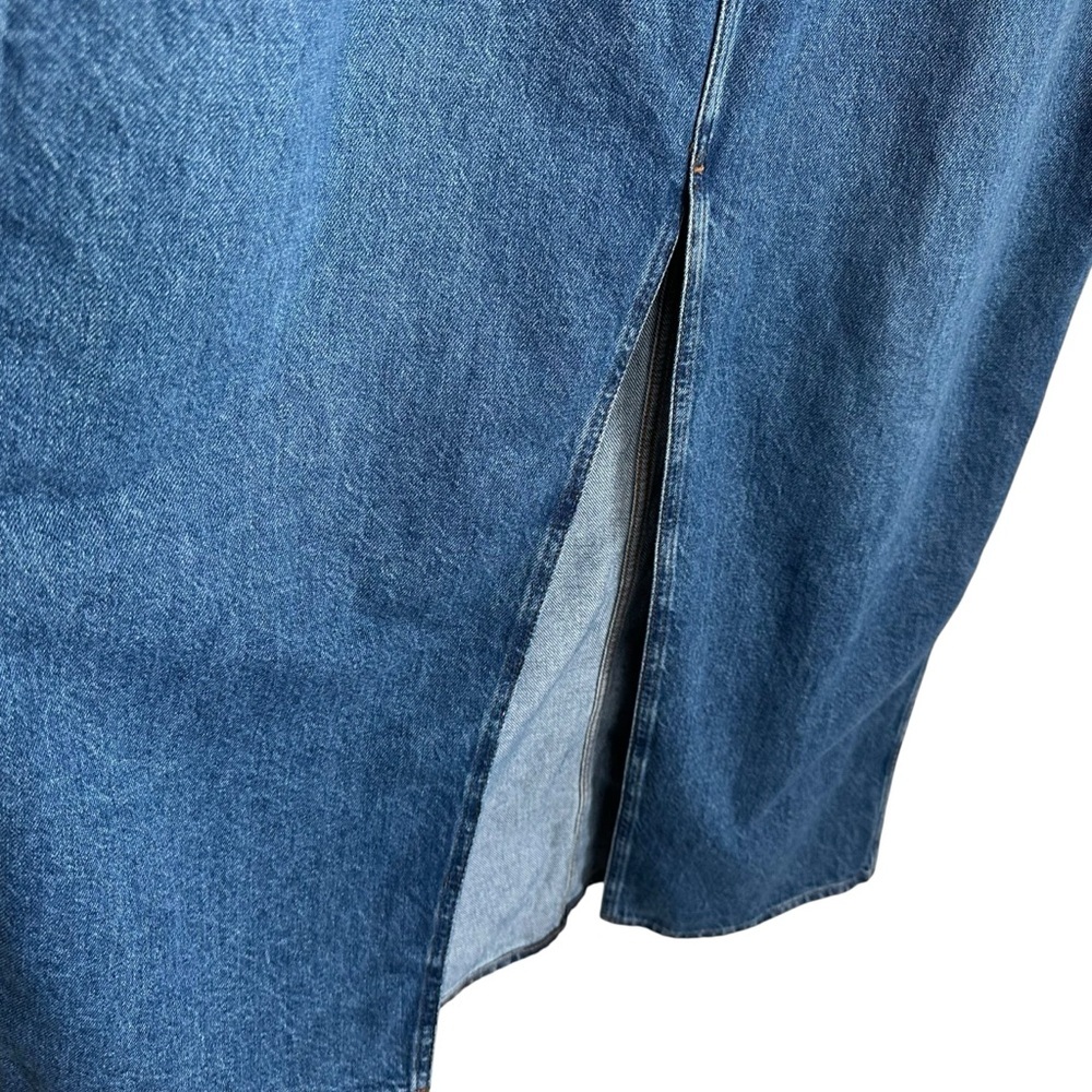 Madewell Womens Denim Western Maxi Skirt Size 33 Blue Front Split NWT - Picture 6 of 11